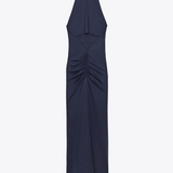 Serafina – Elegantná Midi Šaty pre Ženy Tmavomodrá