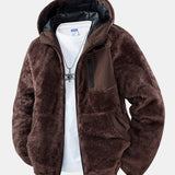 Kabát s kapucňou z teddy fleece
