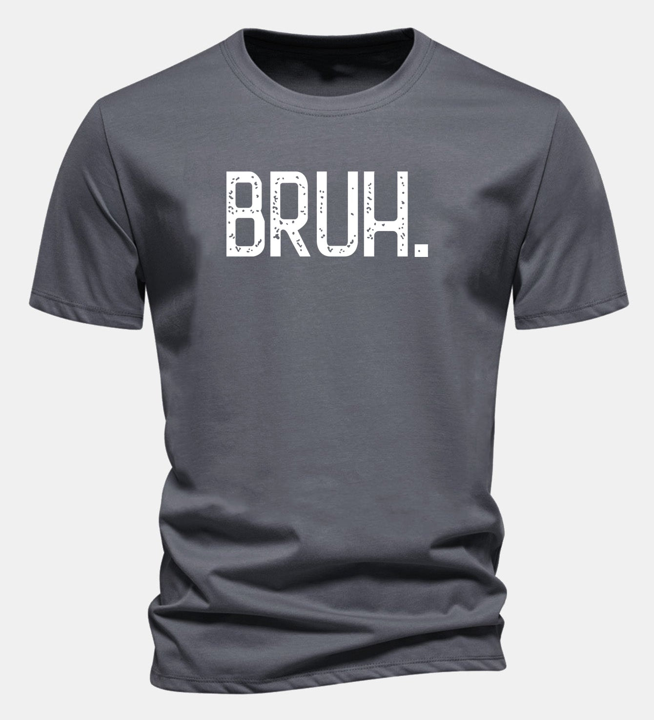 Bavlnené tričko s klasickým strihom a potlačou „Bruh“