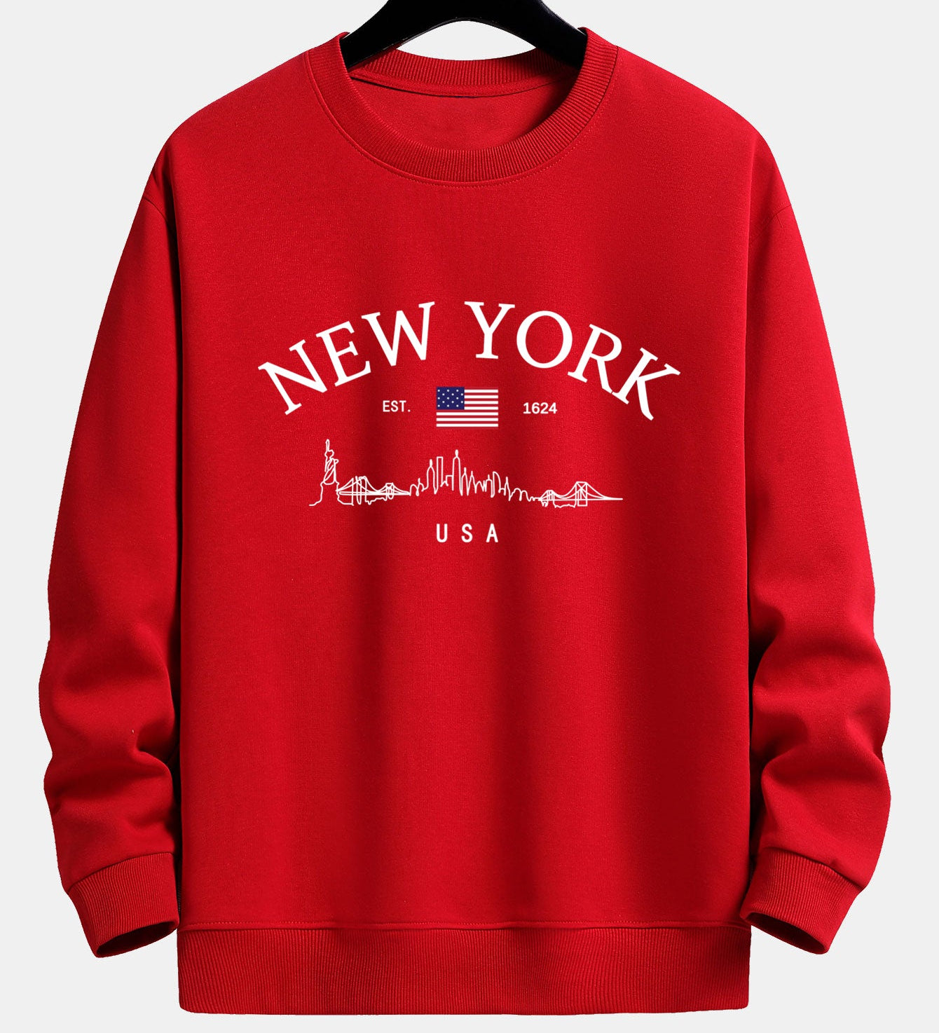 Mikina s voľným strihom a potlačou New York
