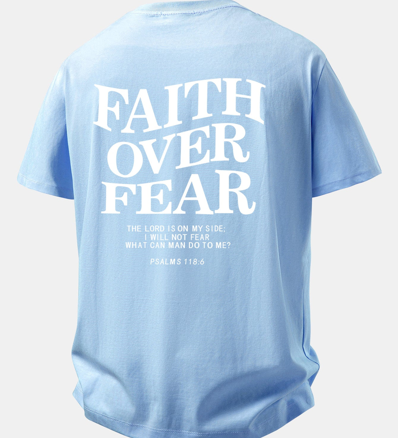 Tričko z bavlny s potlačou Faith Over Fear a voľným strihom