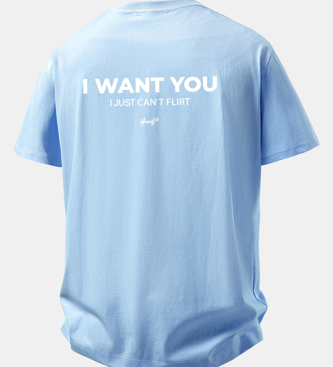 Tričko z bavlny s vtipnou potlačou na chrbte "Relax Fit I Want You But I Can't Flirt"