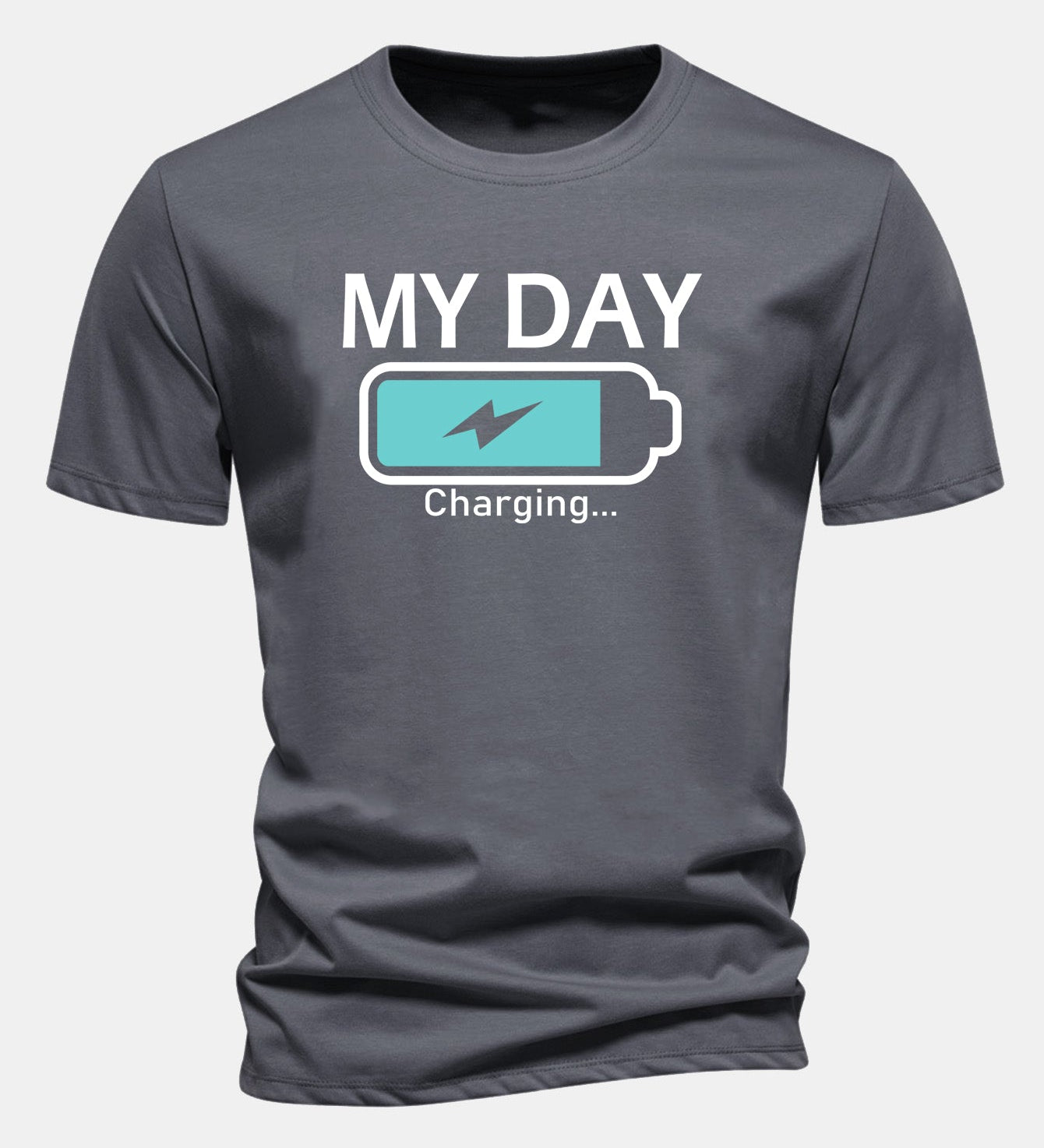 Bavlnené tričko s pravidelným strihom, potlačou „My Day“ a nabíjacou batériou