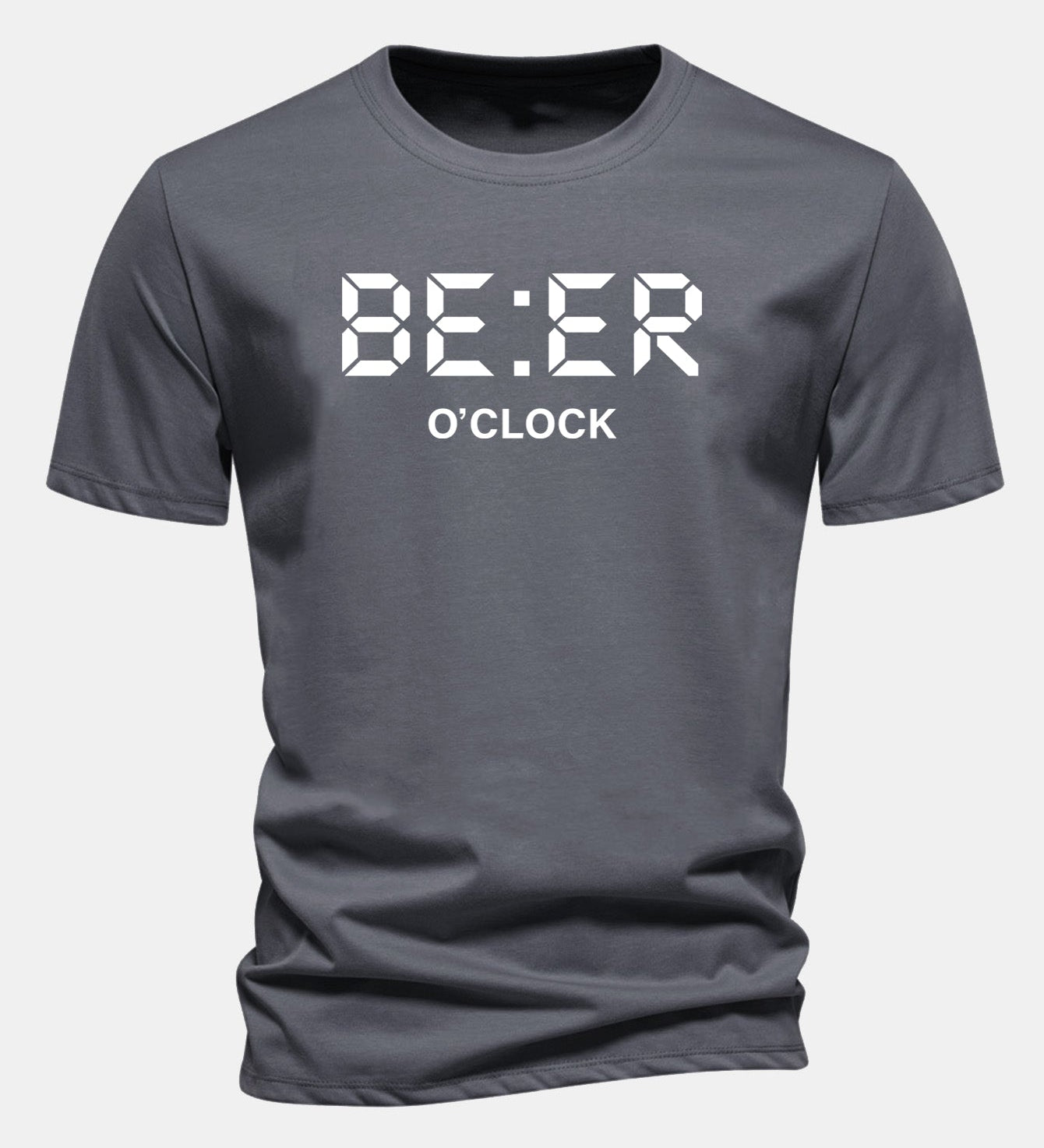 Tričko z bavlny s pravidelným strihom a potlačou „Beer O'Clock“