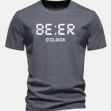 Tričko z bavlny s pravidelným strihom a potlačou „Beer O'Clock“