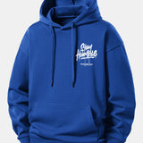 Mikina s kapucňou vo voľnom strihu s potlačou „Stay Humble“