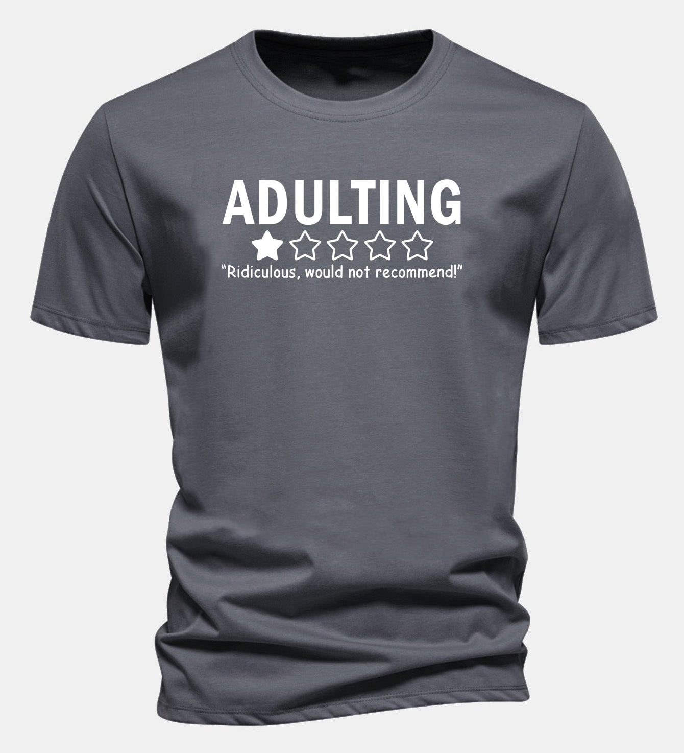 Bavlnené tričko s potlačou "Adulting", klasický strih