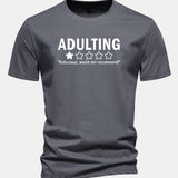 Bavlnené tričko s potlačou "Adulting", klasický strih