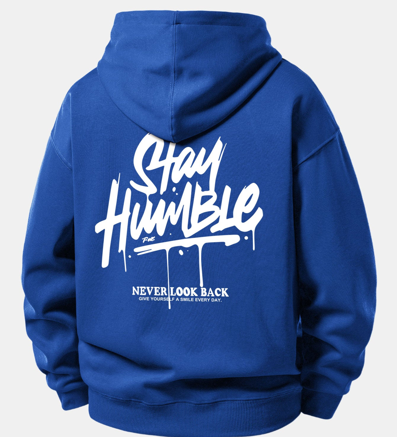 Mikina s kapucňou vo voľnom strihu s potlačou „Stay Humble“