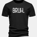 Bavlnené tričko s klasickým strihom a potlačou „Bruh“