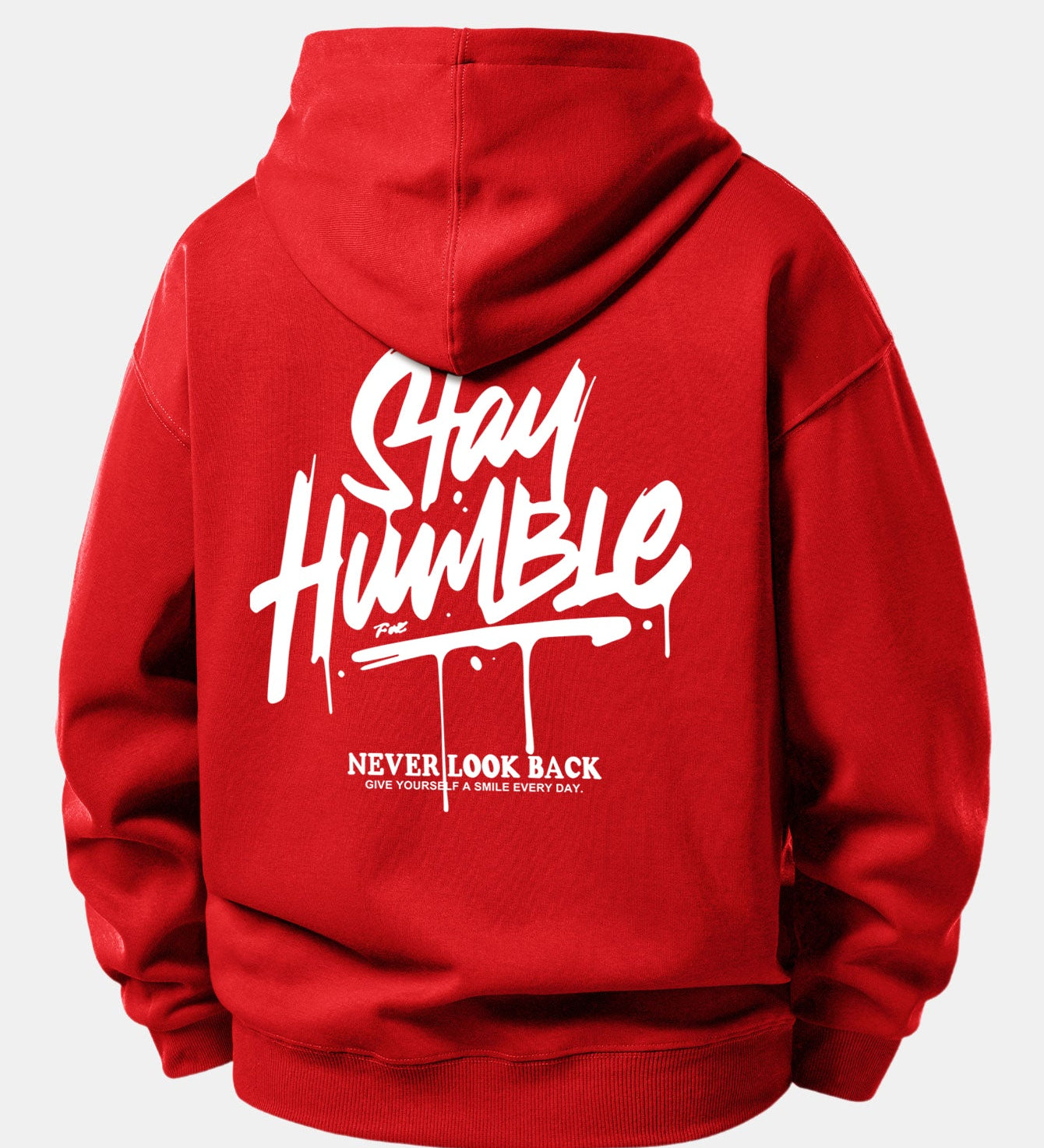 Mikina s kapucňou vo voľnom strihu s potlačou „Stay Humble“