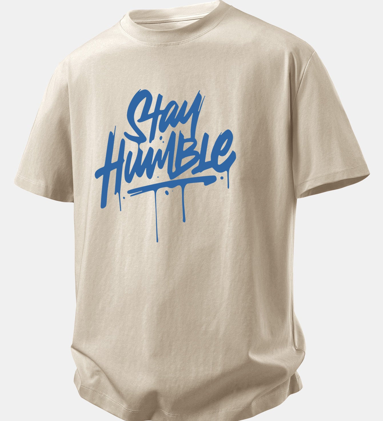 Bavlnené tričko s voľným strihom a potlačou Stay Humble