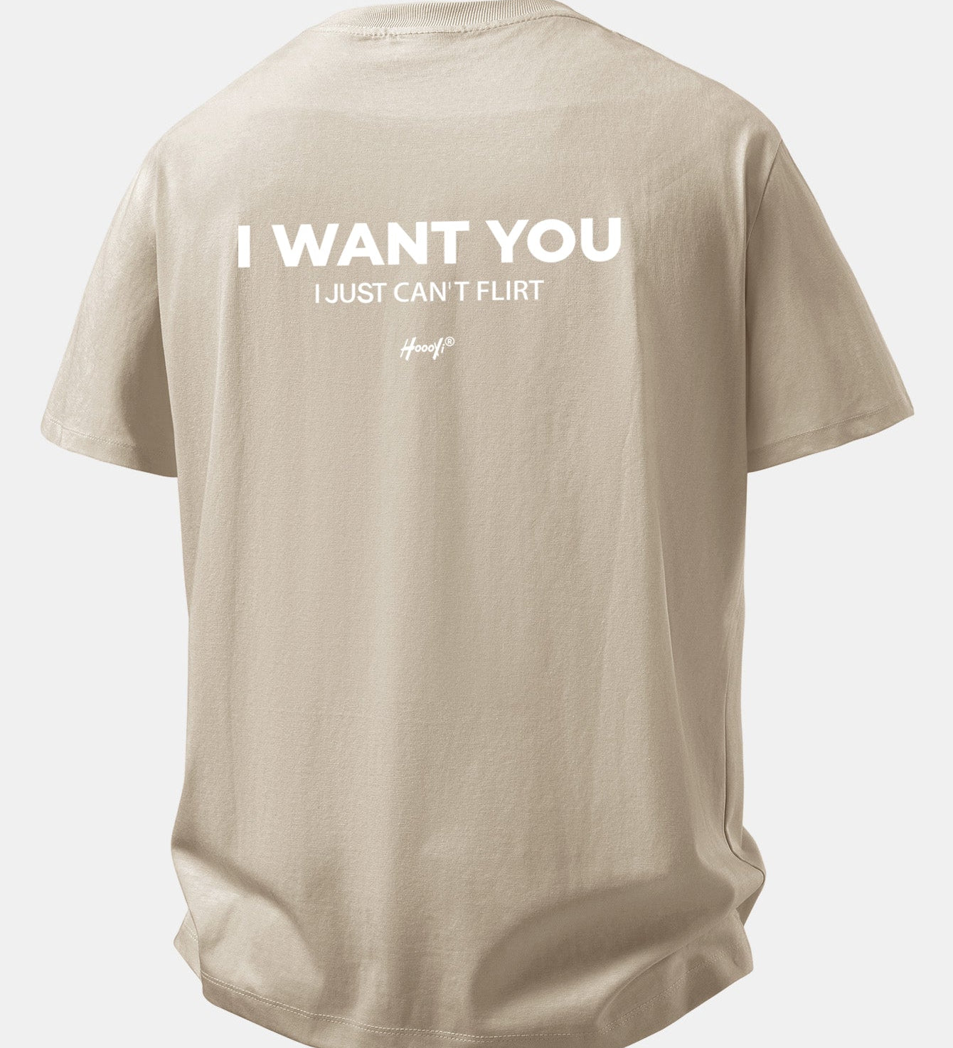 Tričko z bavlny s vtipnou potlačou na chrbte "Relax Fit I Want You But I Can't Flirt"