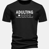 Bavlnené tričko s potlačou "Adulting", klasický strih