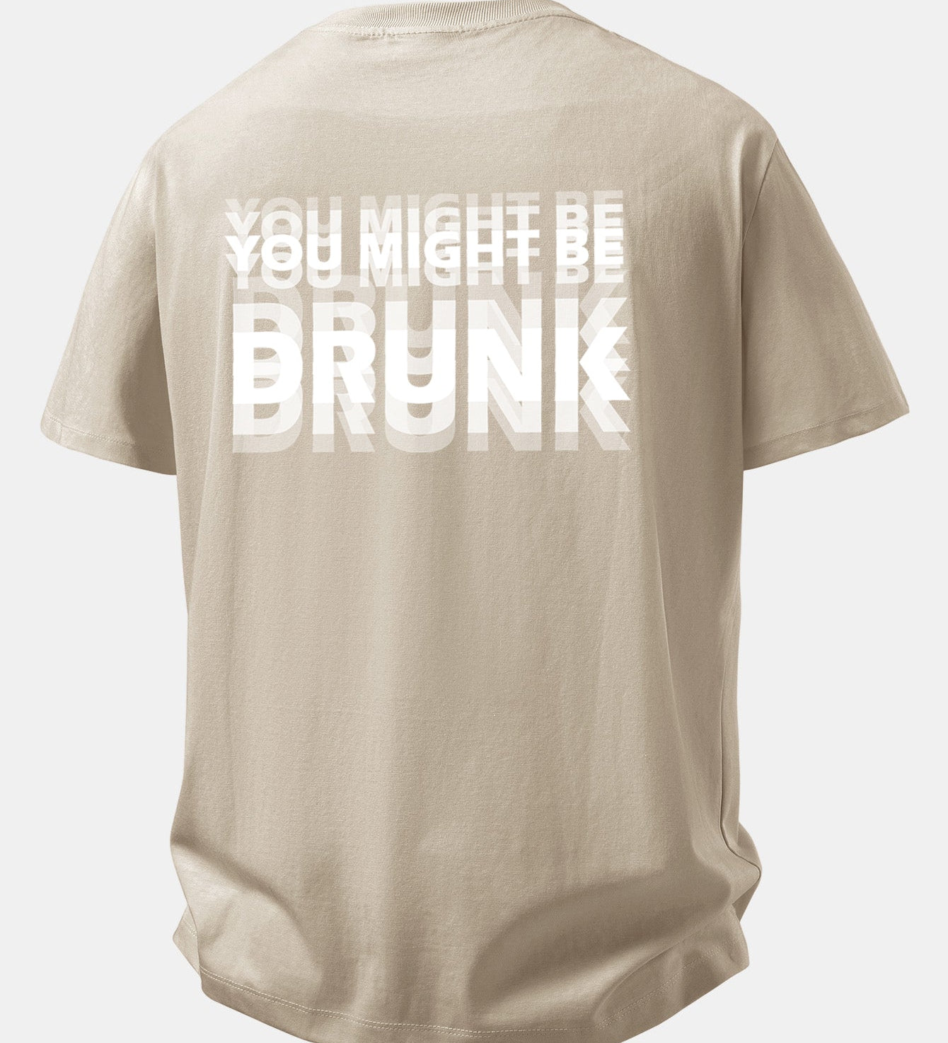 Tričko z bavlny s voľným strihom a potlačou na chrbte „You Might Be Drunk“