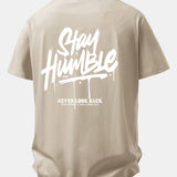 Pohodlné bavlnené tričko s potlačou Stay Humble