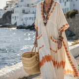 Larisa – Kaftanová šaty v okrovej farbe Naxos