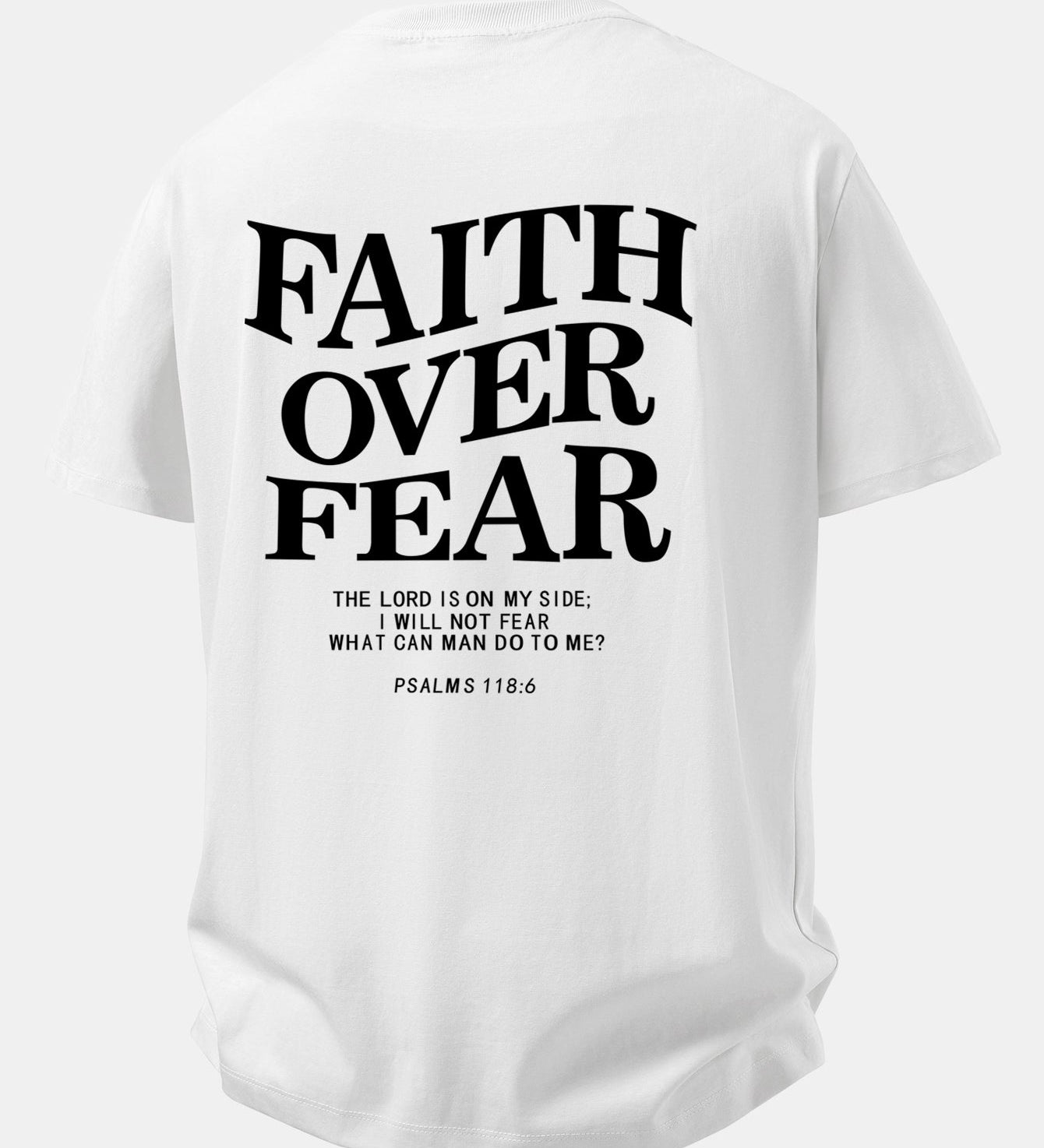Tričko z bavlny s potlačou Faith Over Fear a voľným strihom