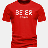 Tričko z bavlny s pravidelným strihom a potlačou „Beer O'Clock“