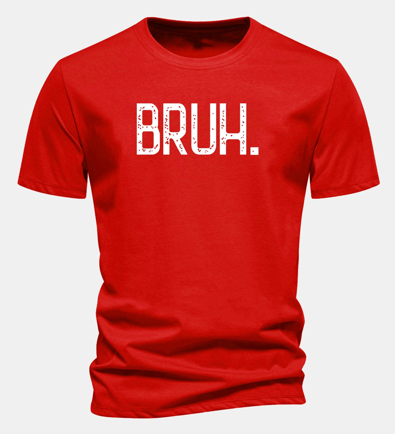 Bavlnené tričko s klasickým strihom a potlačou „Bruh“