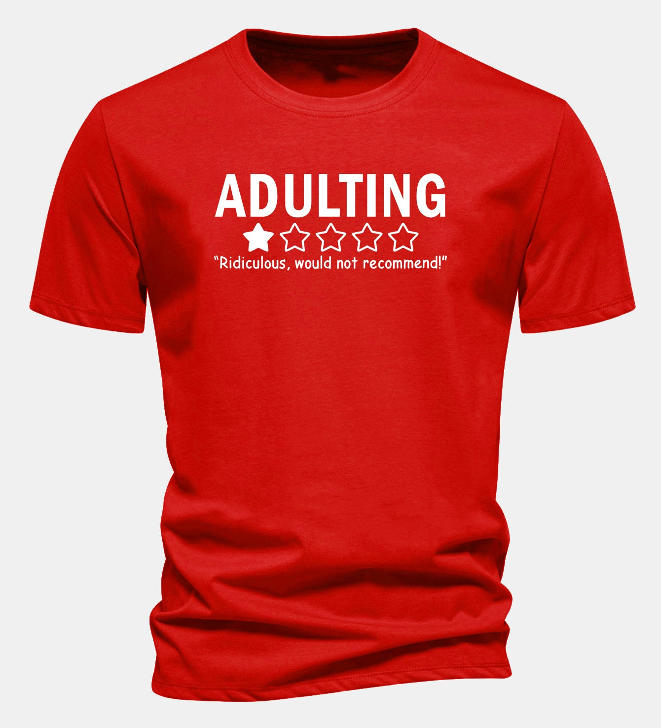 Bavlnené tričko s potlačou "Adulting", klasický strih