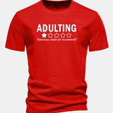 Bavlnené tričko s potlačou "Adulting", klasický strih