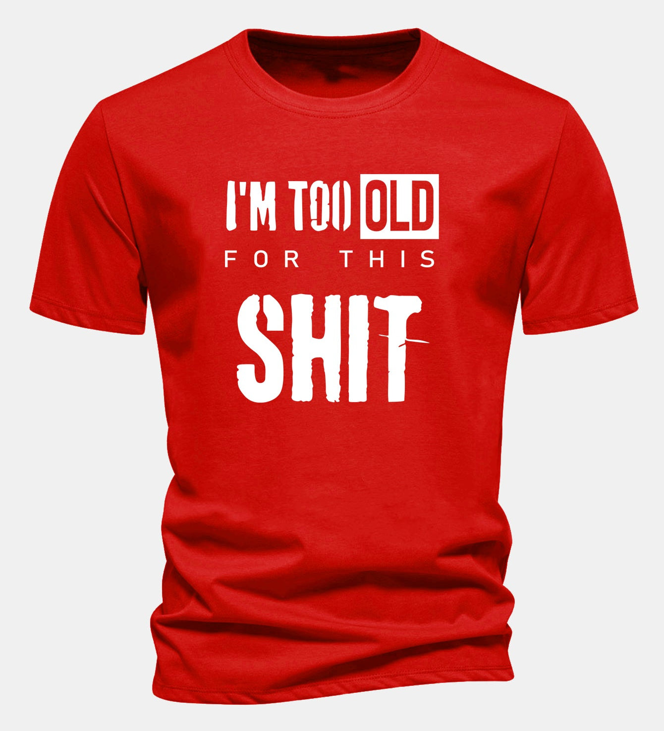 Tričko z bavlny s klasickým strihom a potlačou „I'm Too Old For This Shit“