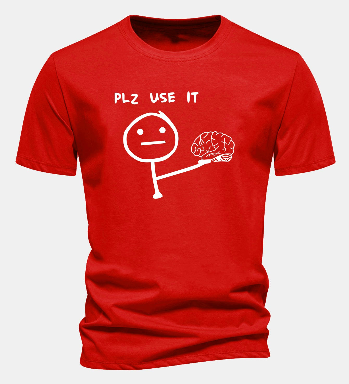 Bavlnené tričko s klasickým strihom a potlačou „Please Use It Brain“