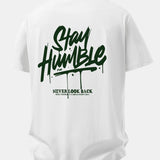Pohodlné bavlnené tričko s potlačou Stay Humble