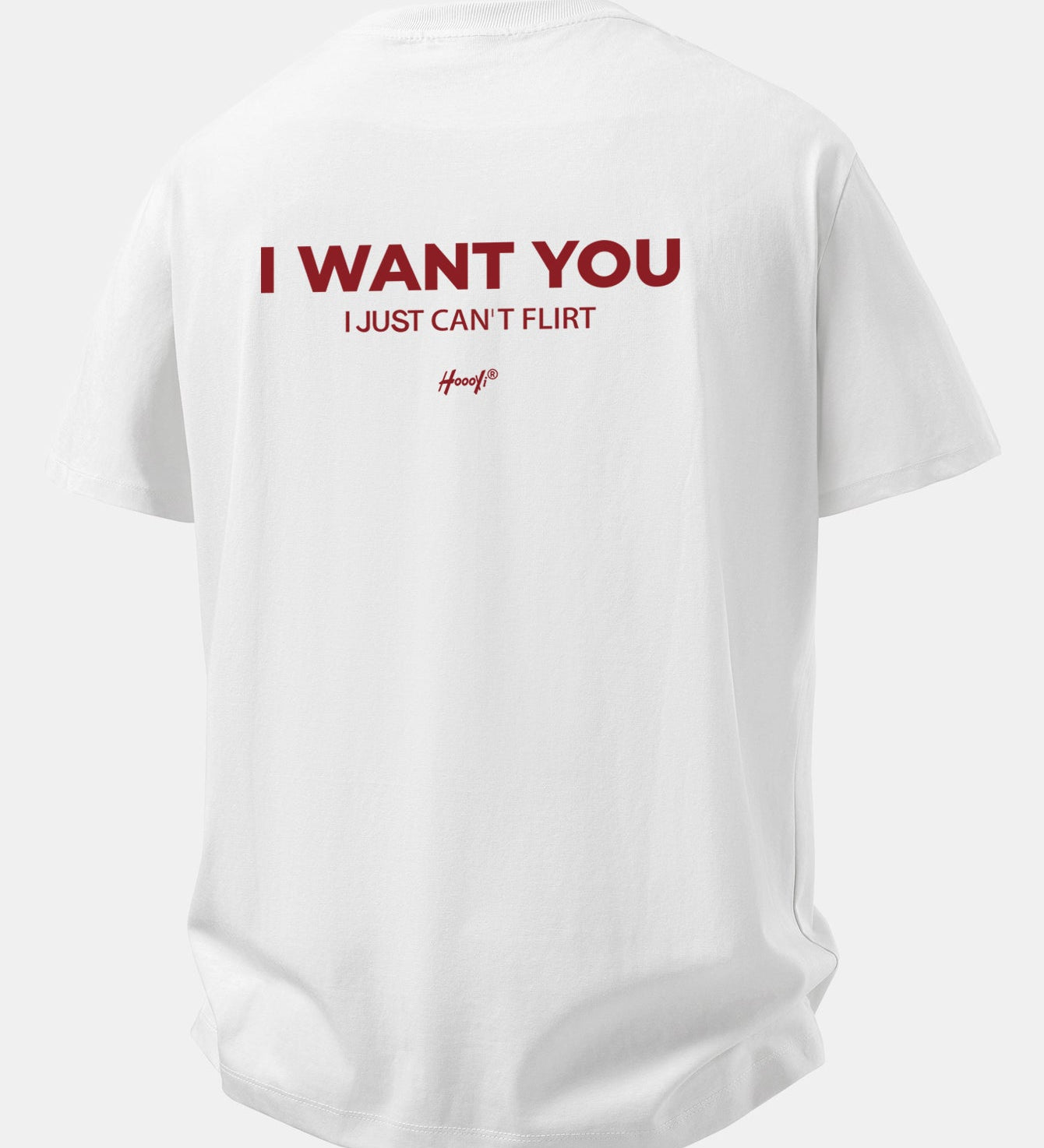 Tričko z bavlny s vtipnou potlačou na chrbte "Relax Fit I Want You But I Can't Flirt"