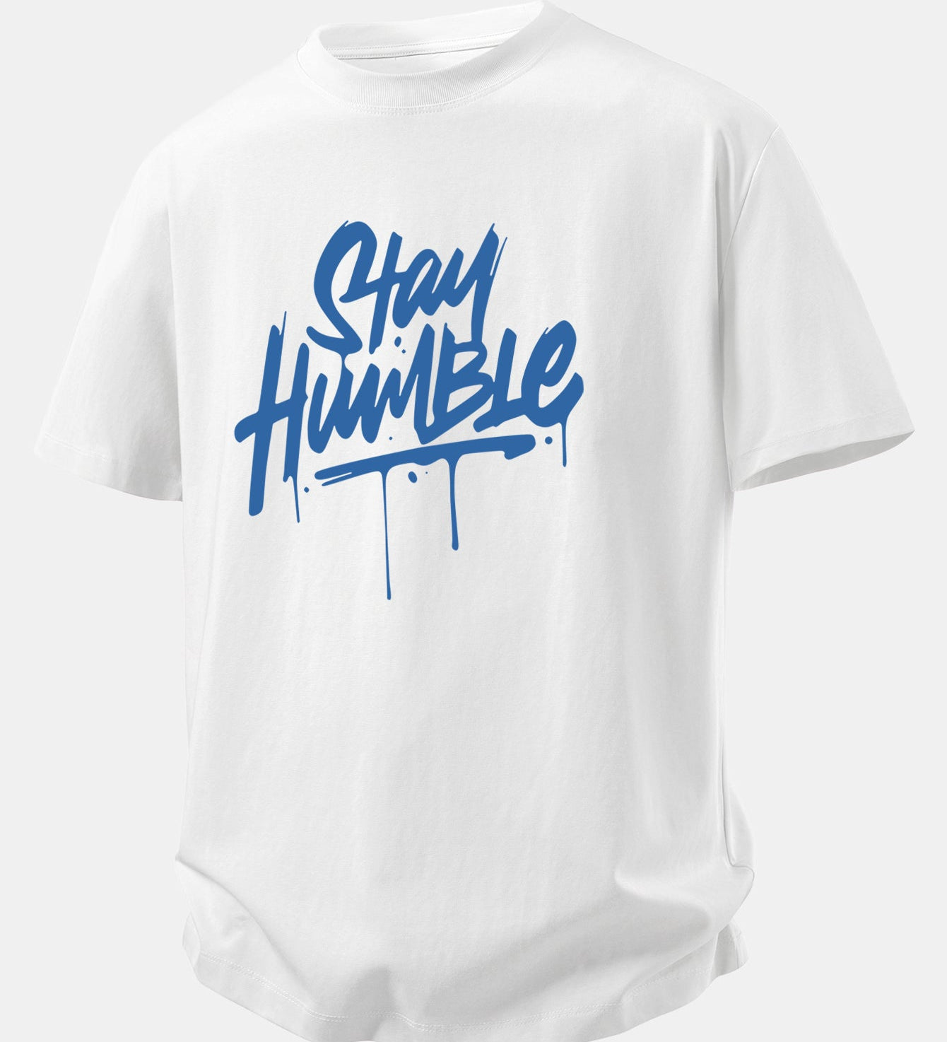 Bavlnené tričko s voľným strihom a potlačou Stay Humble