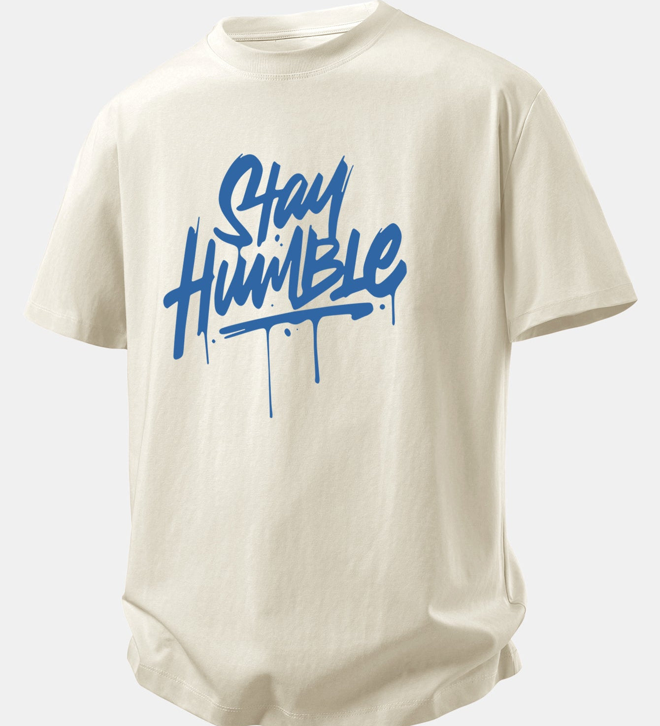 Bavlnené tričko s voľným strihom a potlačou Stay Humble