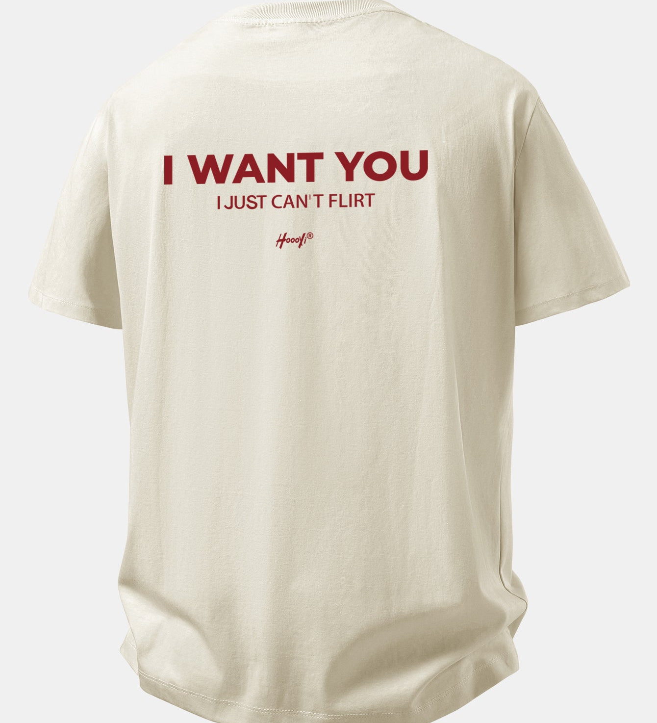 Tričko z bavlny s vtipnou potlačou na chrbte "Relax Fit I Want You But I Can't Flirt"