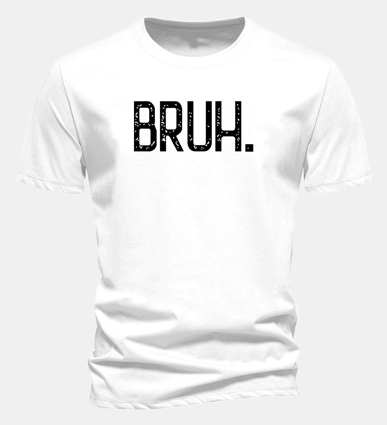 Bavlnené tričko s klasickým strihom a potlačou „Bruh“