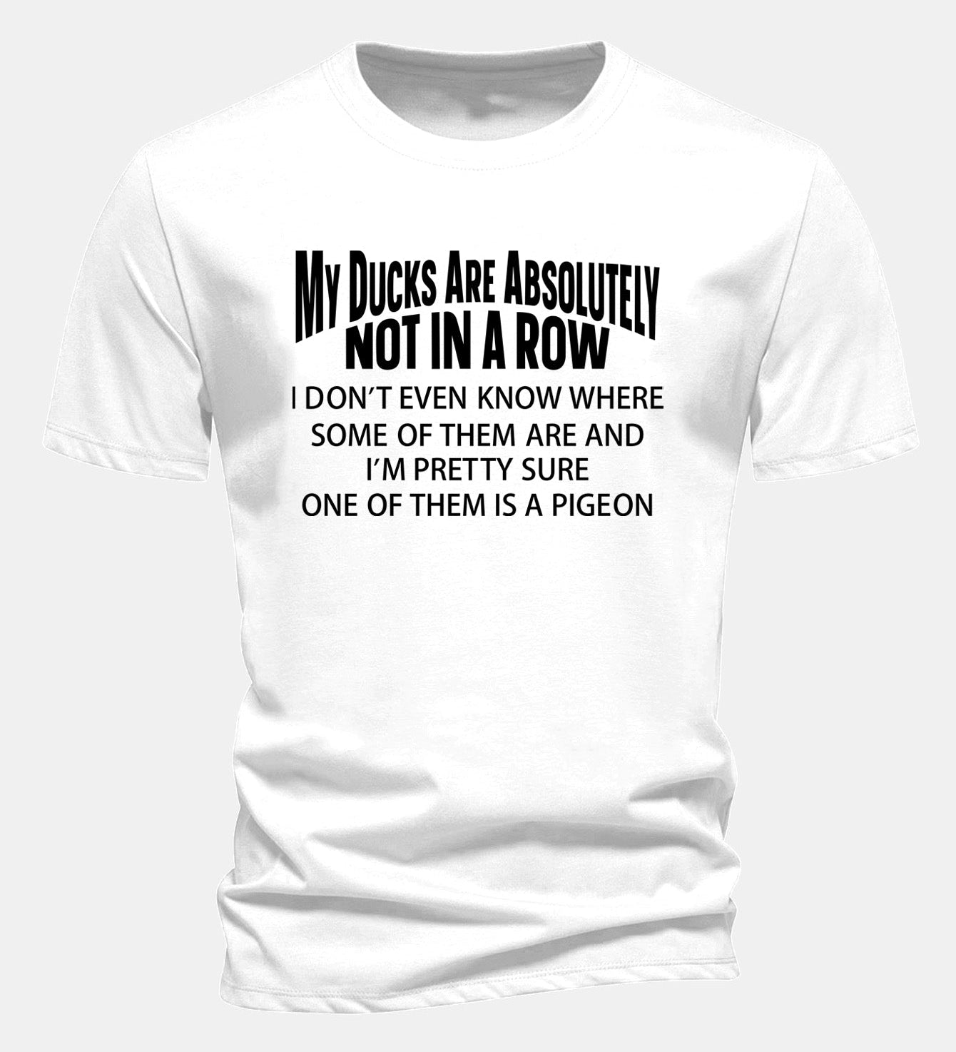 Bavlnené tričko s potlačou "Moje kačky nie sú v rade" a klasickým strihom