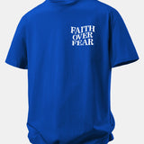 Tričko z bavlny s potlačou Faith Over Fear a voľným strihom