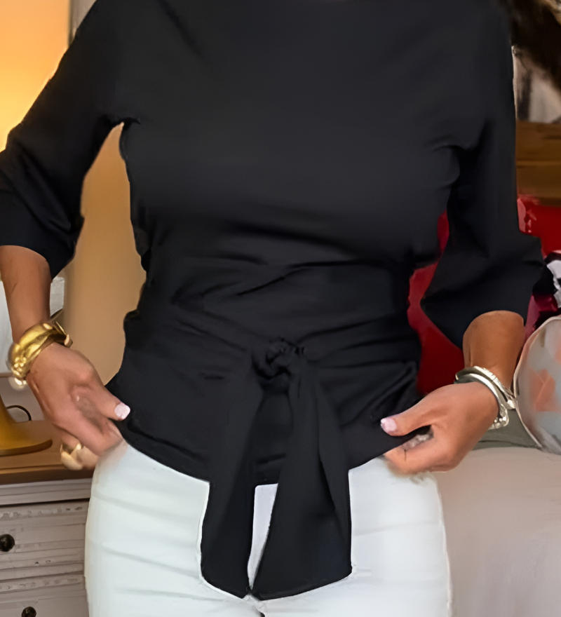 Daria – Elegantný top s mašľou v páse