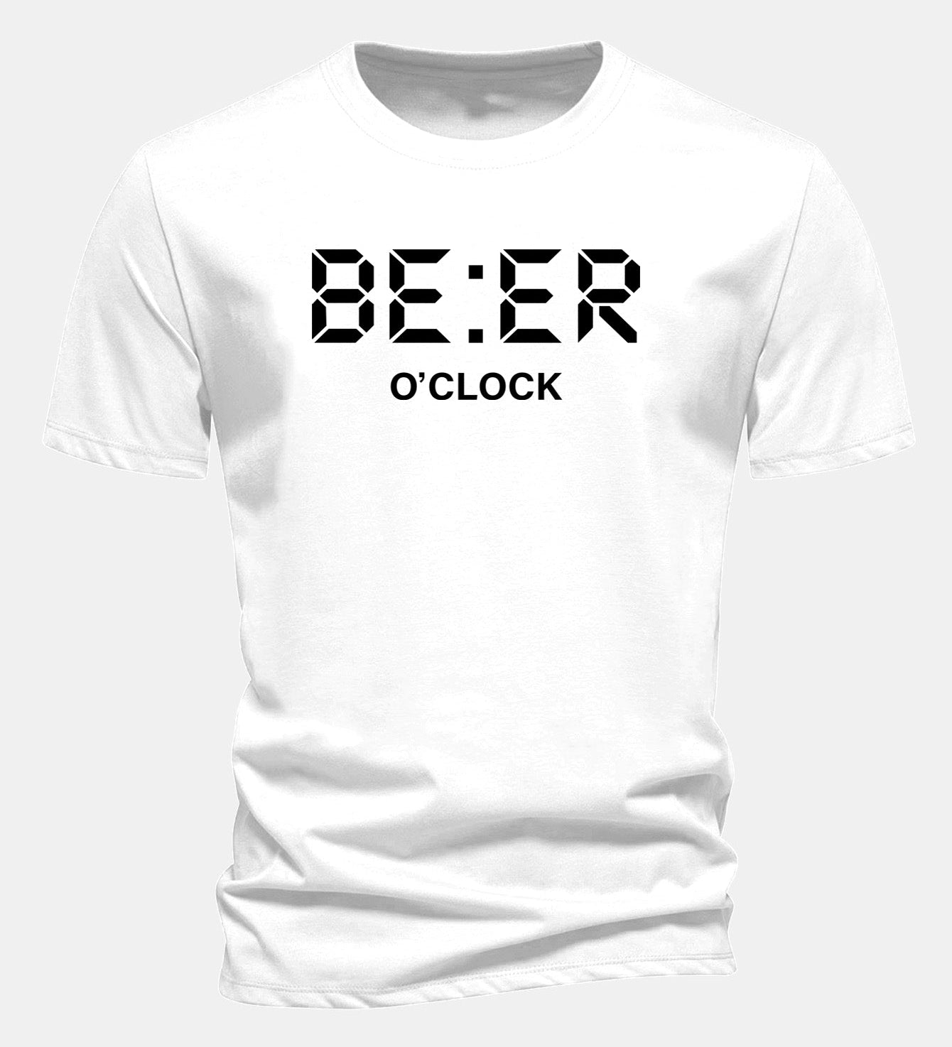 Tričko z bavlny s pravidelným strihom a potlačou „Beer O'Clock“