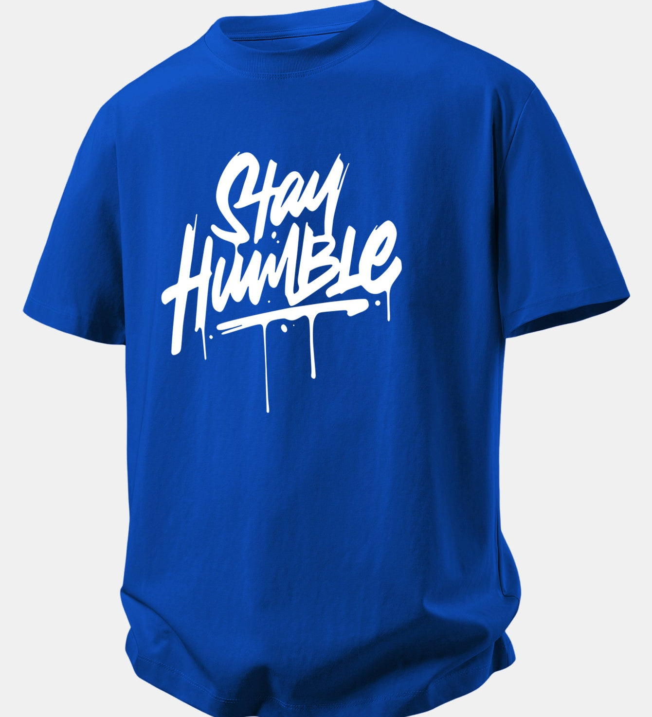 Bavlnené tričko s voľným strihom a potlačou Stay Humble
