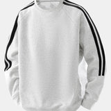Camisola s okrúhlym výstrihom a raglánovými rukávmi, vo voľnom strihu a s vintage pruhmi