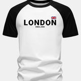 T-shirt z bavlny s potlačou «England London» s raglánovými rukávmi