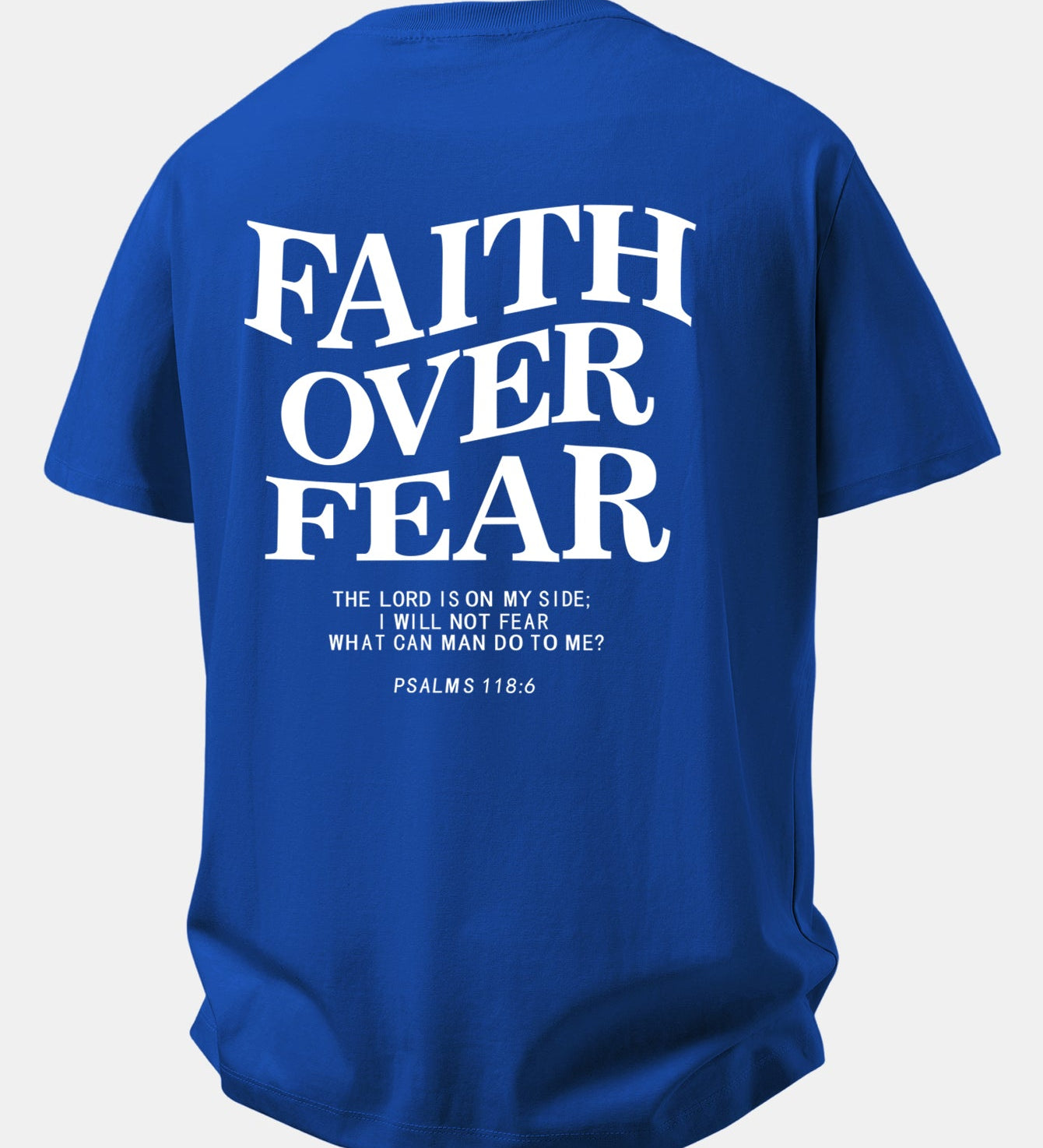 Tričko z bavlny s potlačou Faith Over Fear a voľným strihom