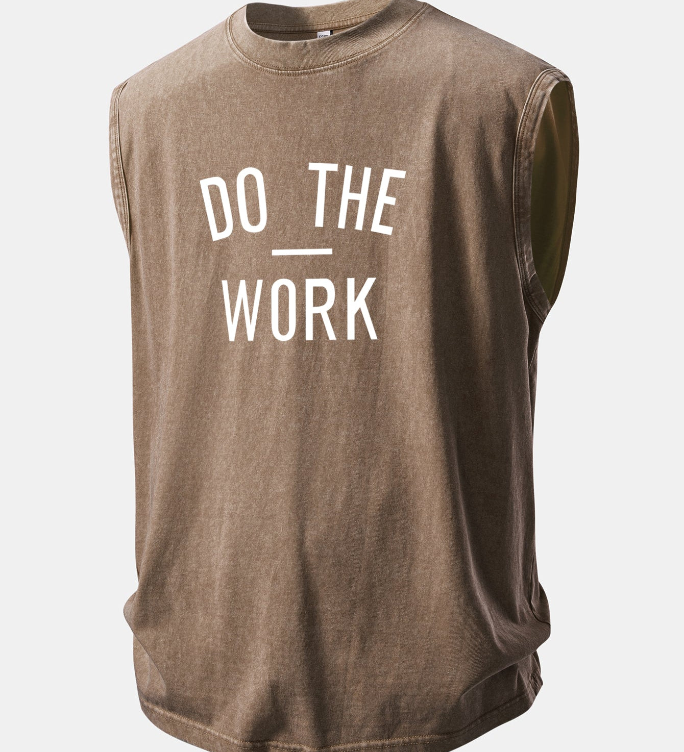 Tielko s potlačou „Do The Work“, prané a s opotrebovaným efektom