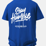 Pohodlné bavlnené tričko s potlačou Stay Humble
