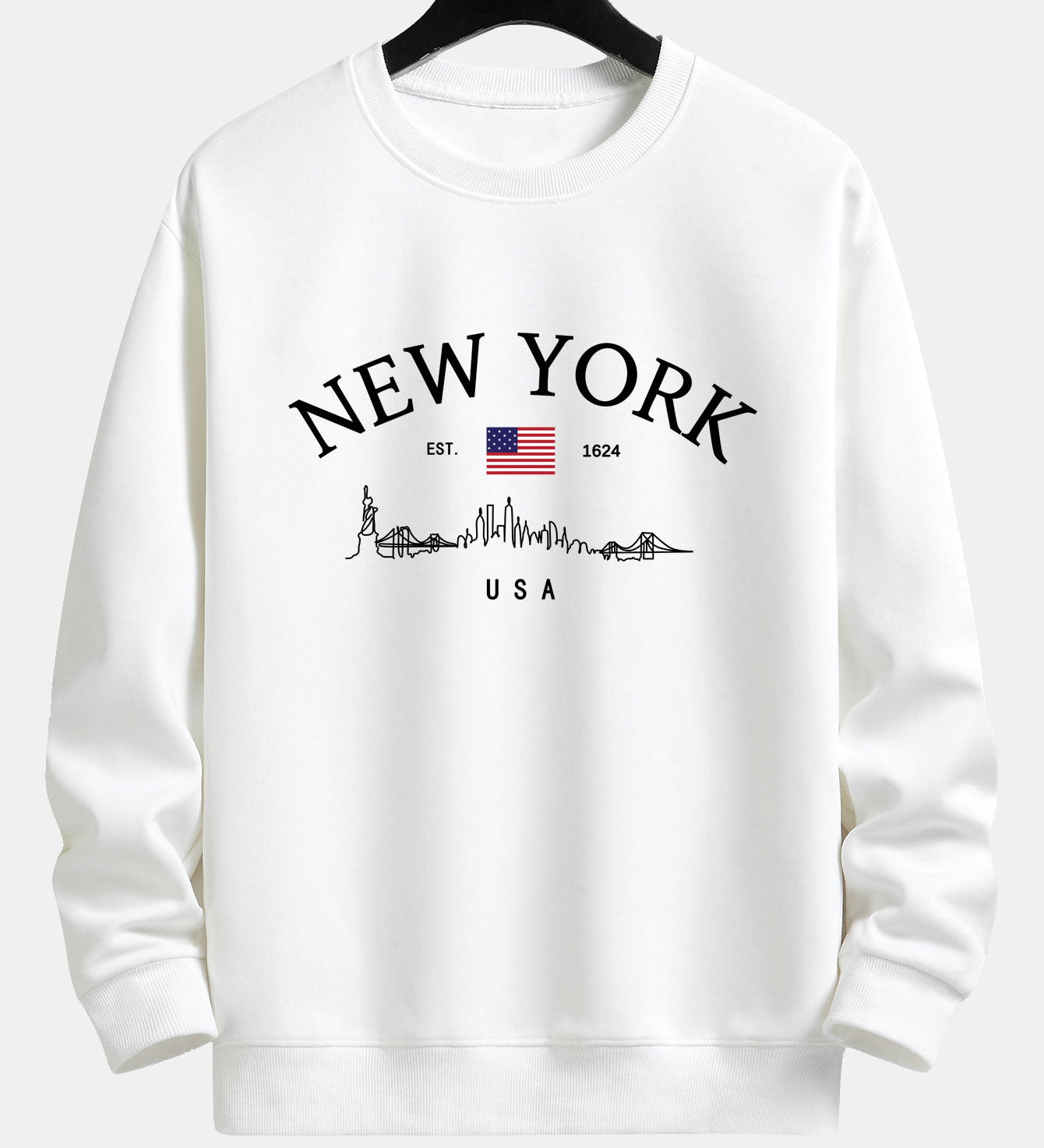 Mikina s voľným strihom a potlačou New York