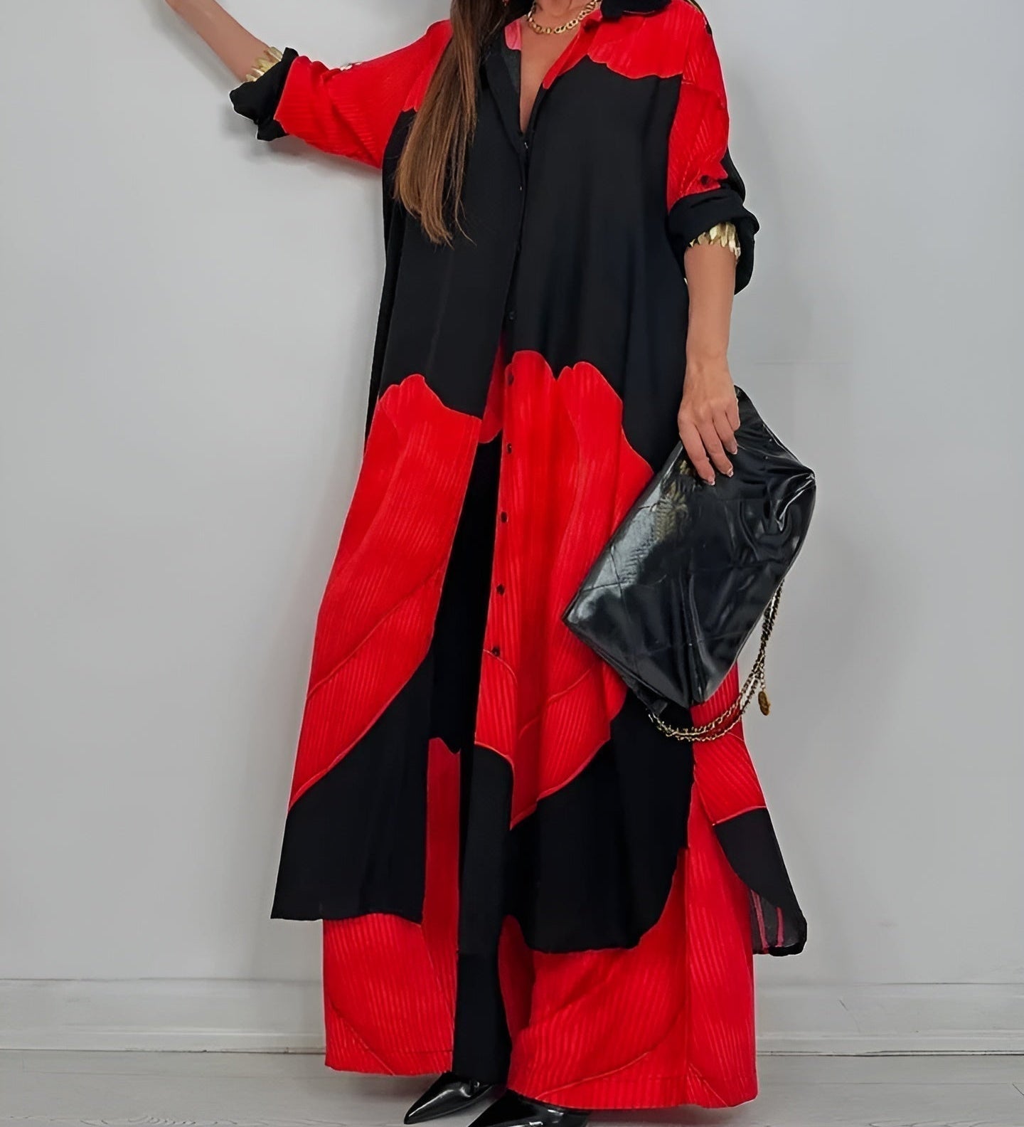 Ileana – Chic letný komplet s patchworkovým vzorom