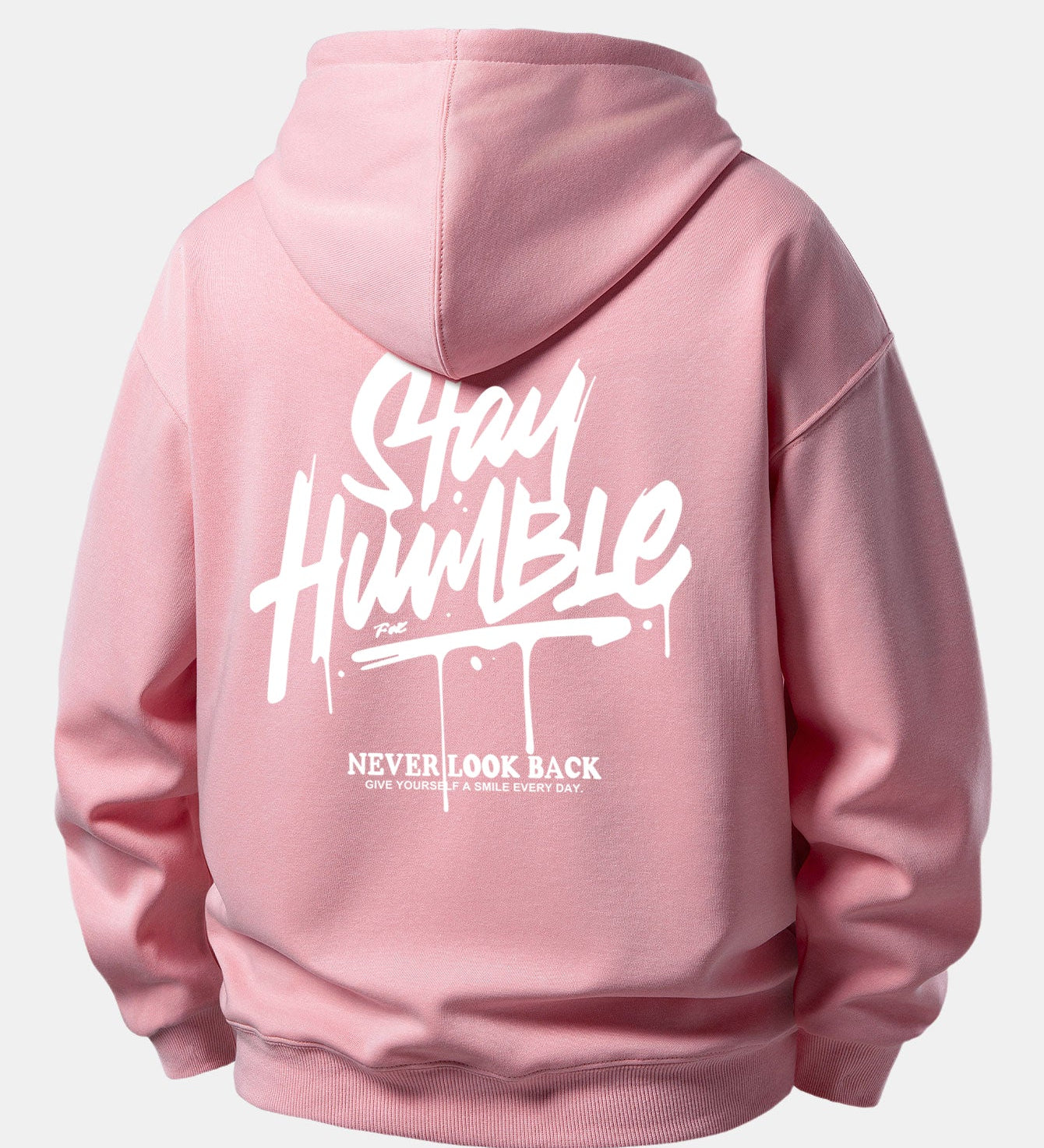 Mikina s kapucňou vo voľnom strihu s potlačou „Stay Humble“
