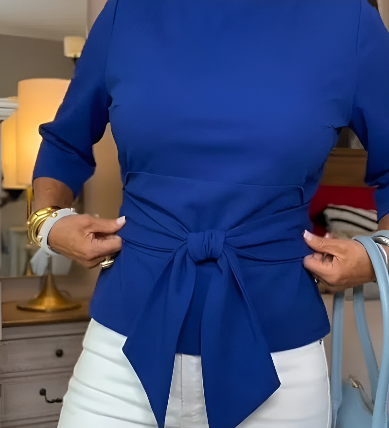 Daria – Elegantný top s mašľou v páse