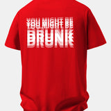 Tričko z bavlny s voľným strihom a potlačou na chrbte „You Might Be Drunk“