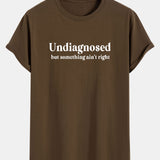 T-shirt z bavlny s potlačou a oblúkovým lemom "Nediagnostikovaná"